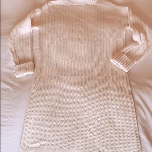 White turtleneck sweater dress